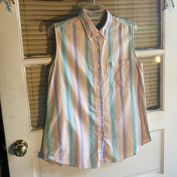 SADDLEBRED Pastel Summer Botton Up-Sz Large-NICE - Picture 1 of 5